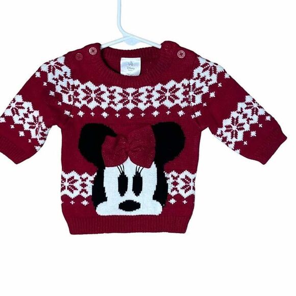 Disney Minnie Mouse Christmas Sweater size 0-3 months‎ - Picture 1 of 5